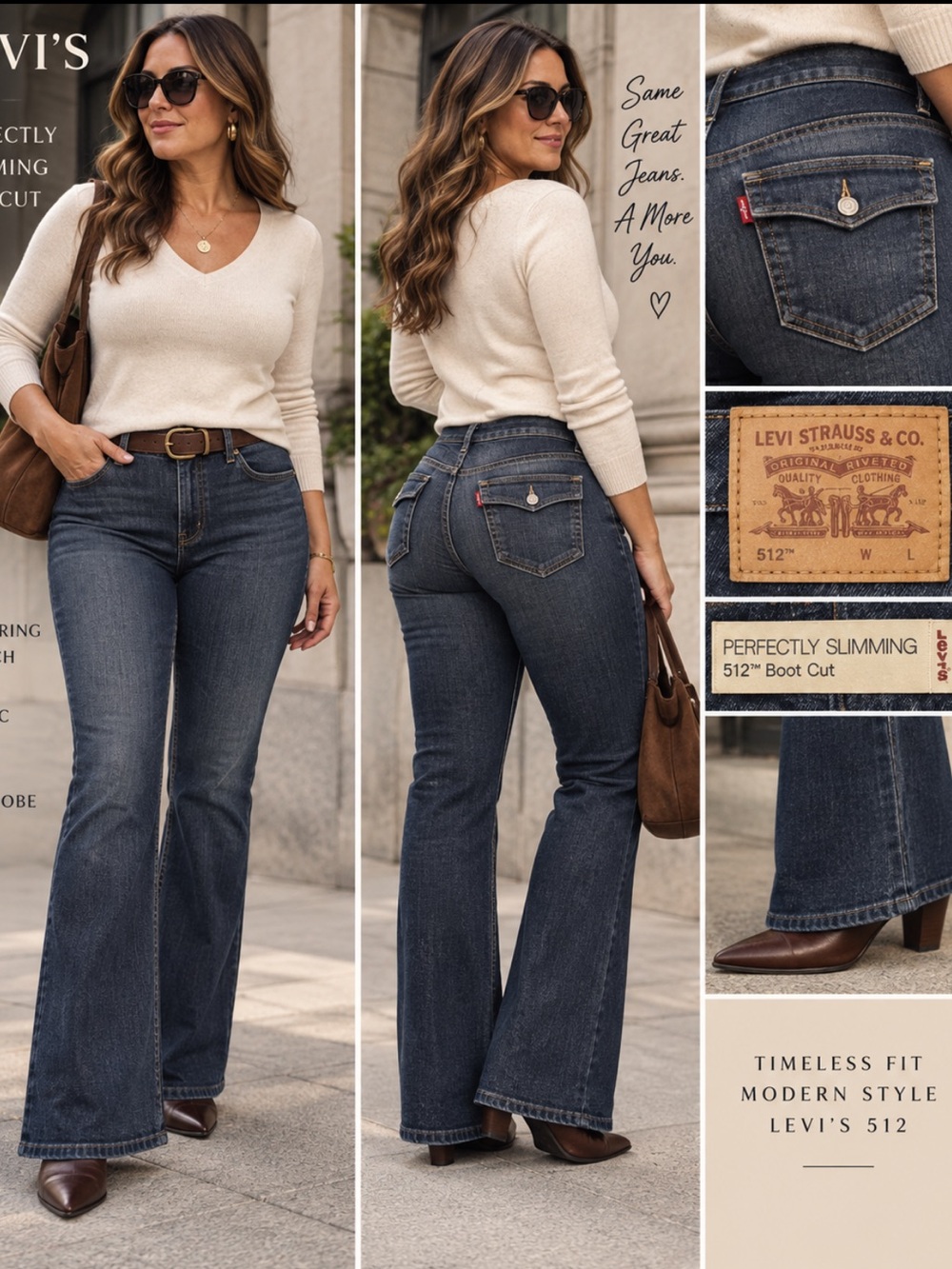 Levi’s 512 Dark Wash Bootcut Jeans Women’s 16 Stretch Slimming